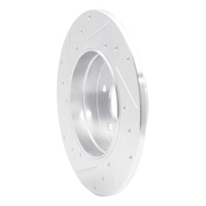 Mercedes-Benz C240 Brake Rotor (1) - Rear Right - R1 Concepts - Drilled & Slotted - Silver - `94-`11